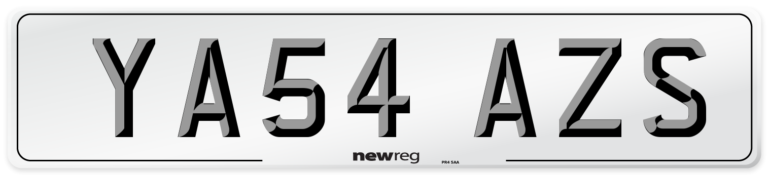 YA54 AZS Number Plate from New Reg